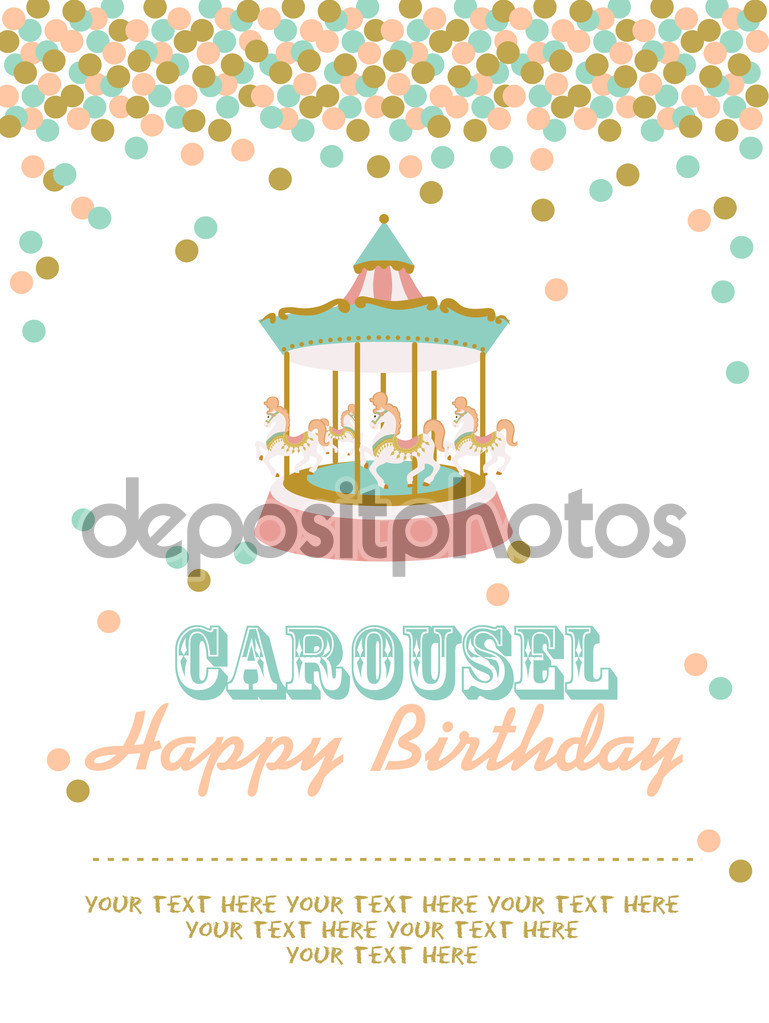 Carousel Birthday Party â Stock Vector Â© Miobuono12  62133299